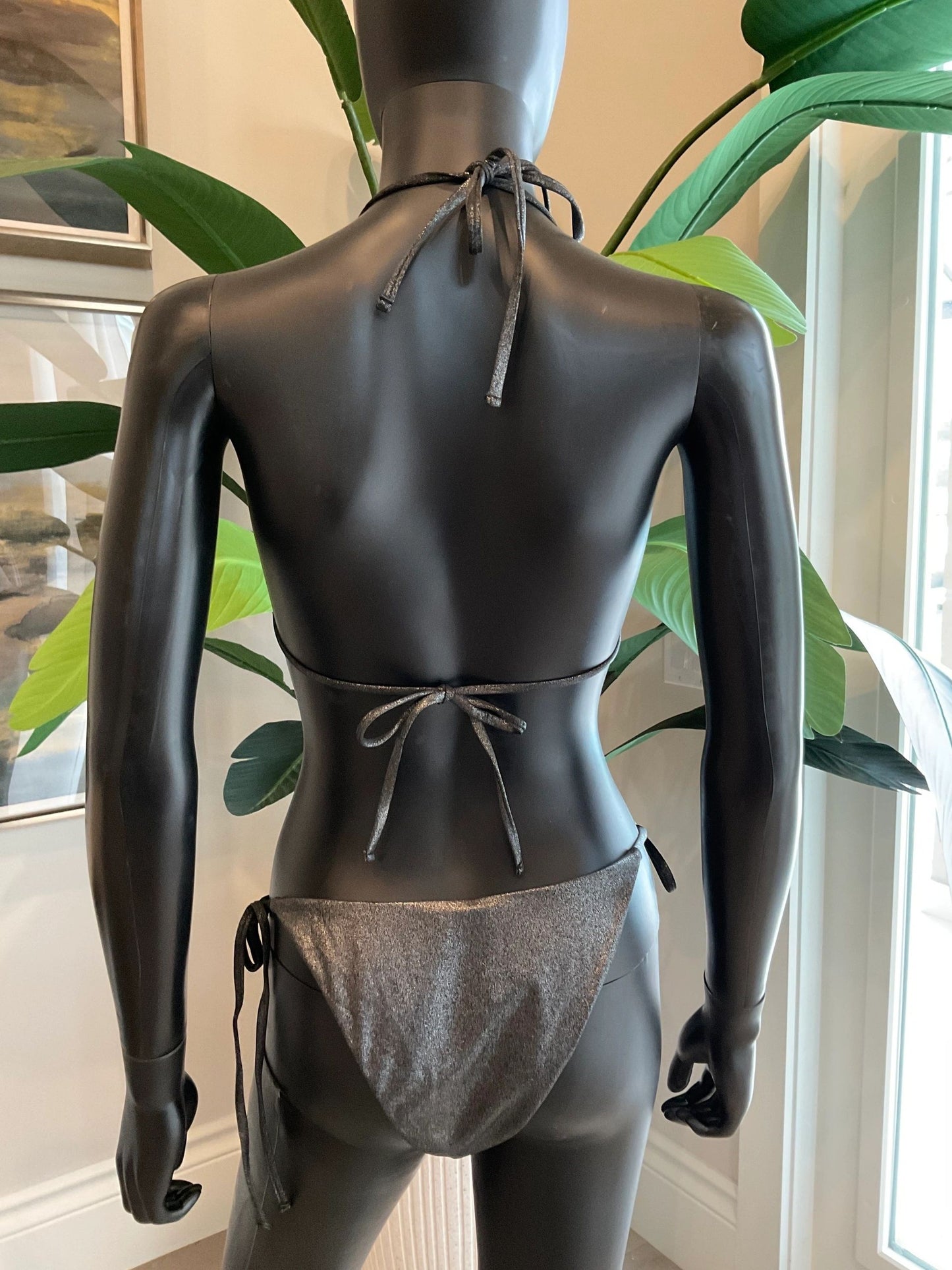 Black Shimmery Bikini with Charming Bikini Charms!