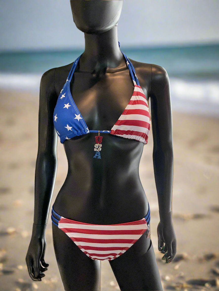 Patriotic Bikini with Charming Bikinis Charms!