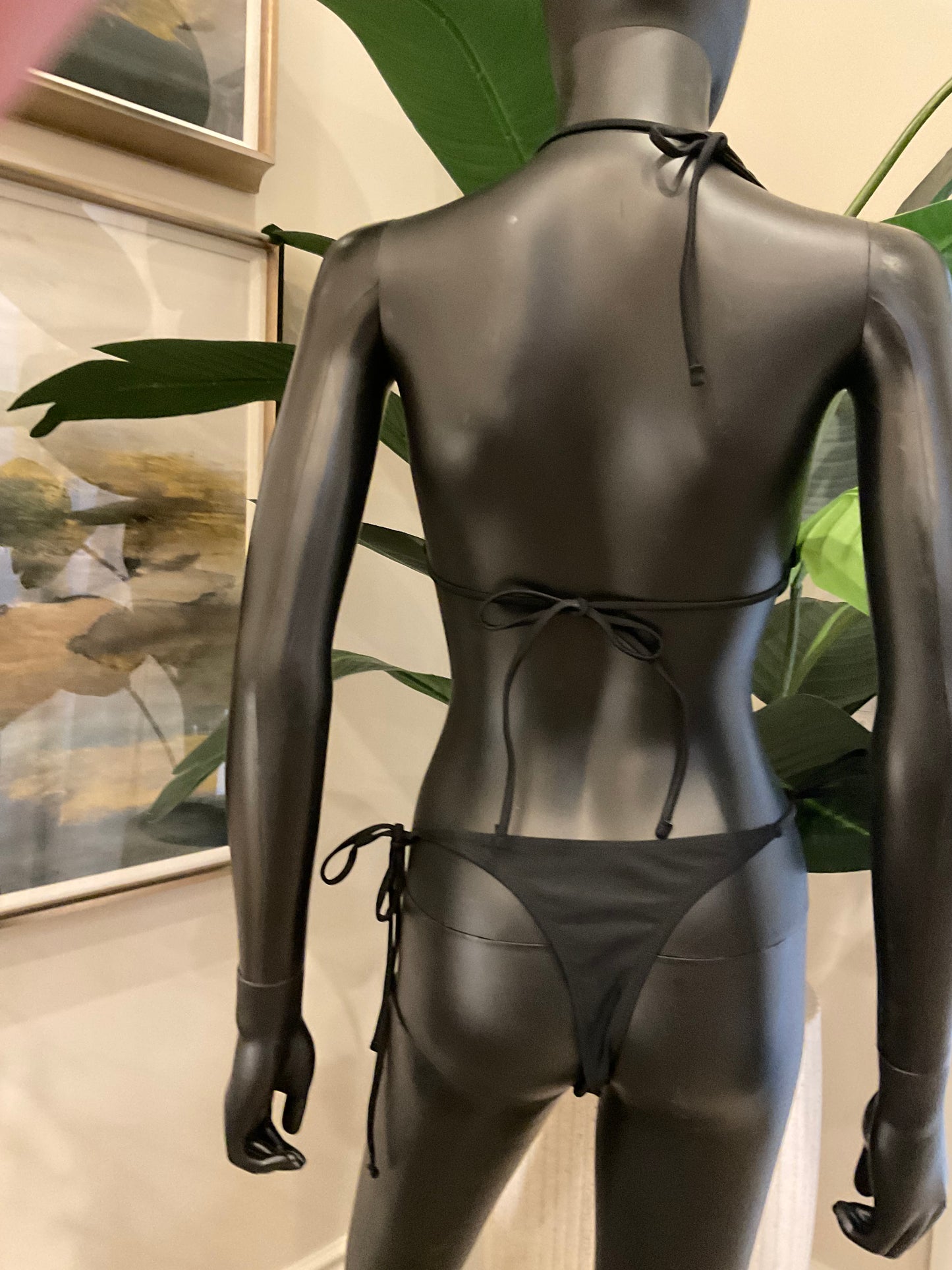 Black Bikini with Charming Bikinis Gold and Rhinestones Belt!