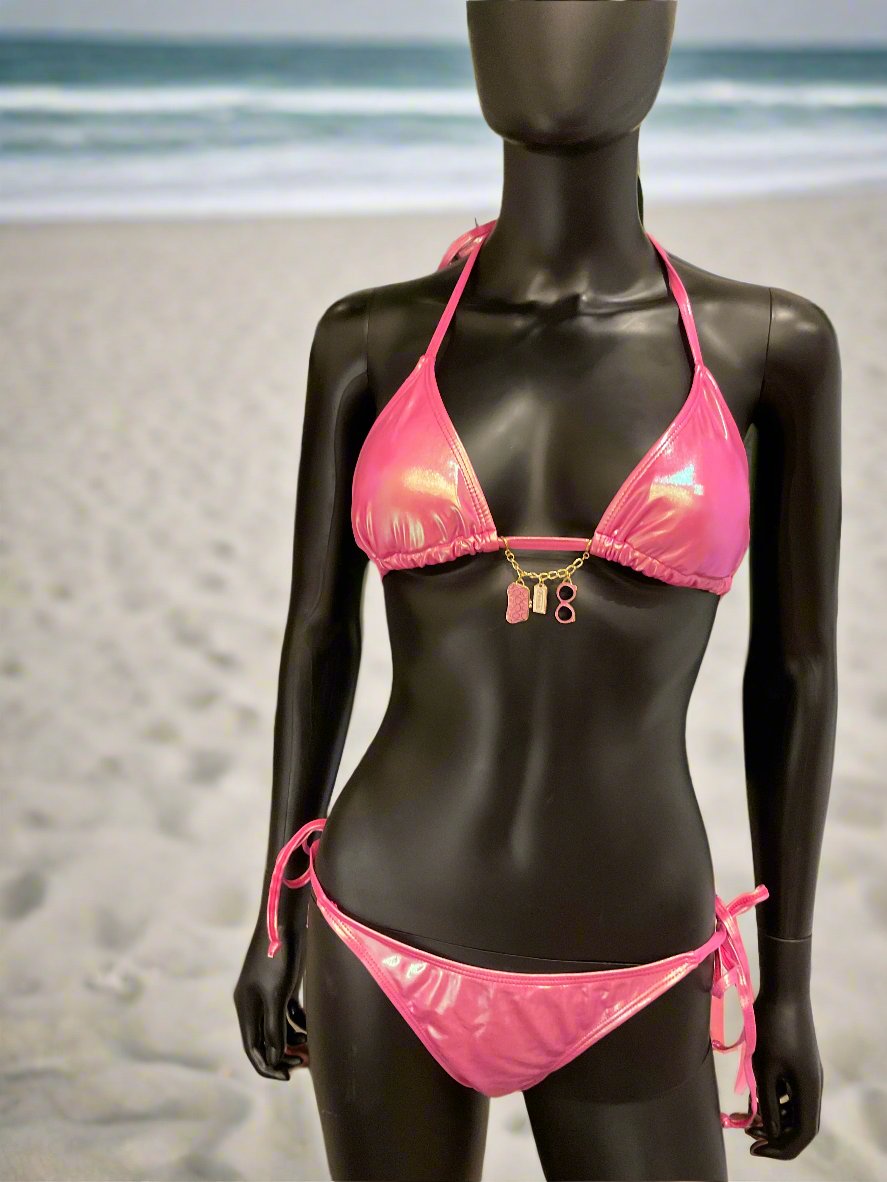 Pink Bikini with Charming Bikinis Let’s Go Shopping Charm!