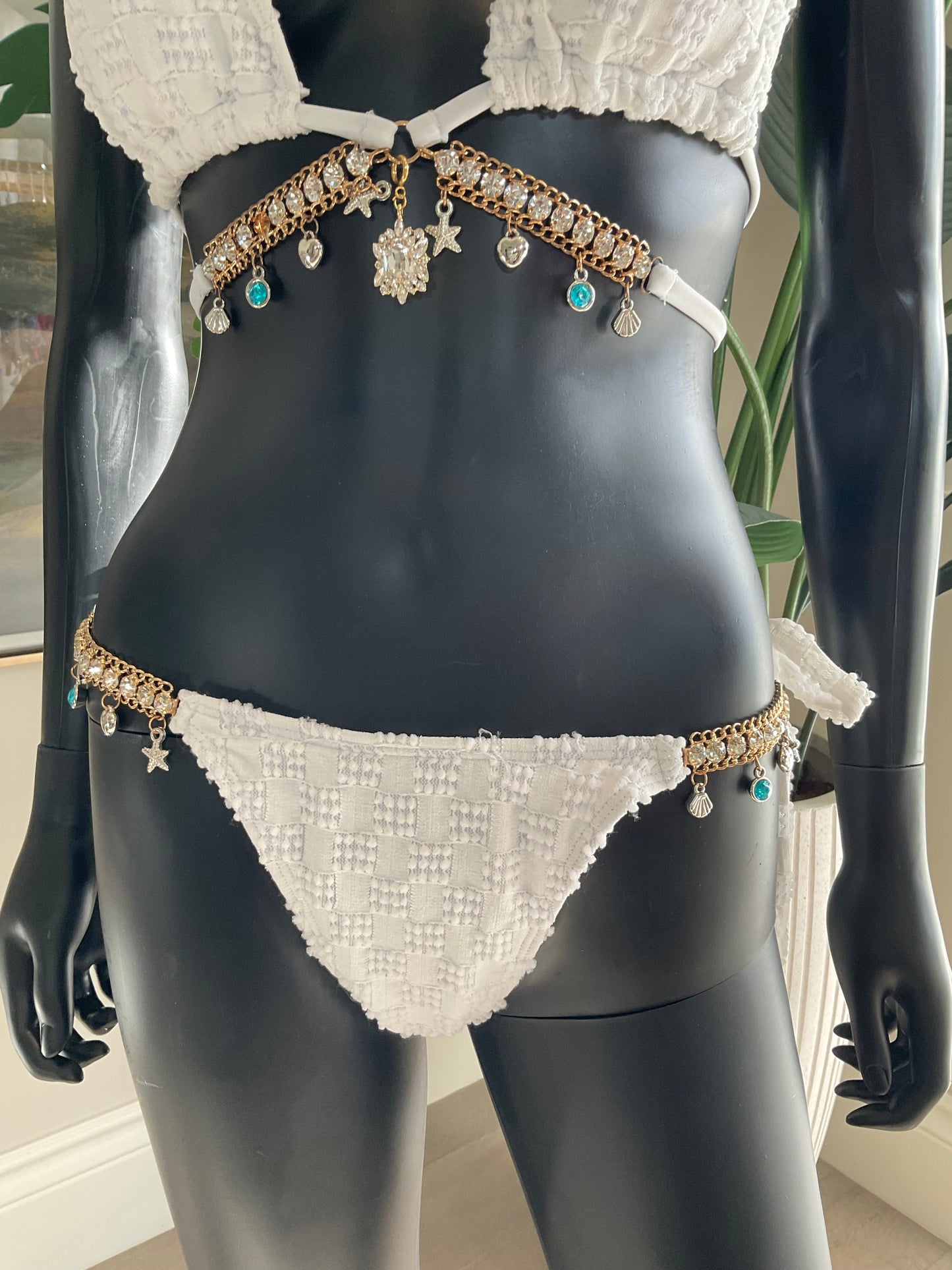 White Bikini with Charming Bikinis Charm!