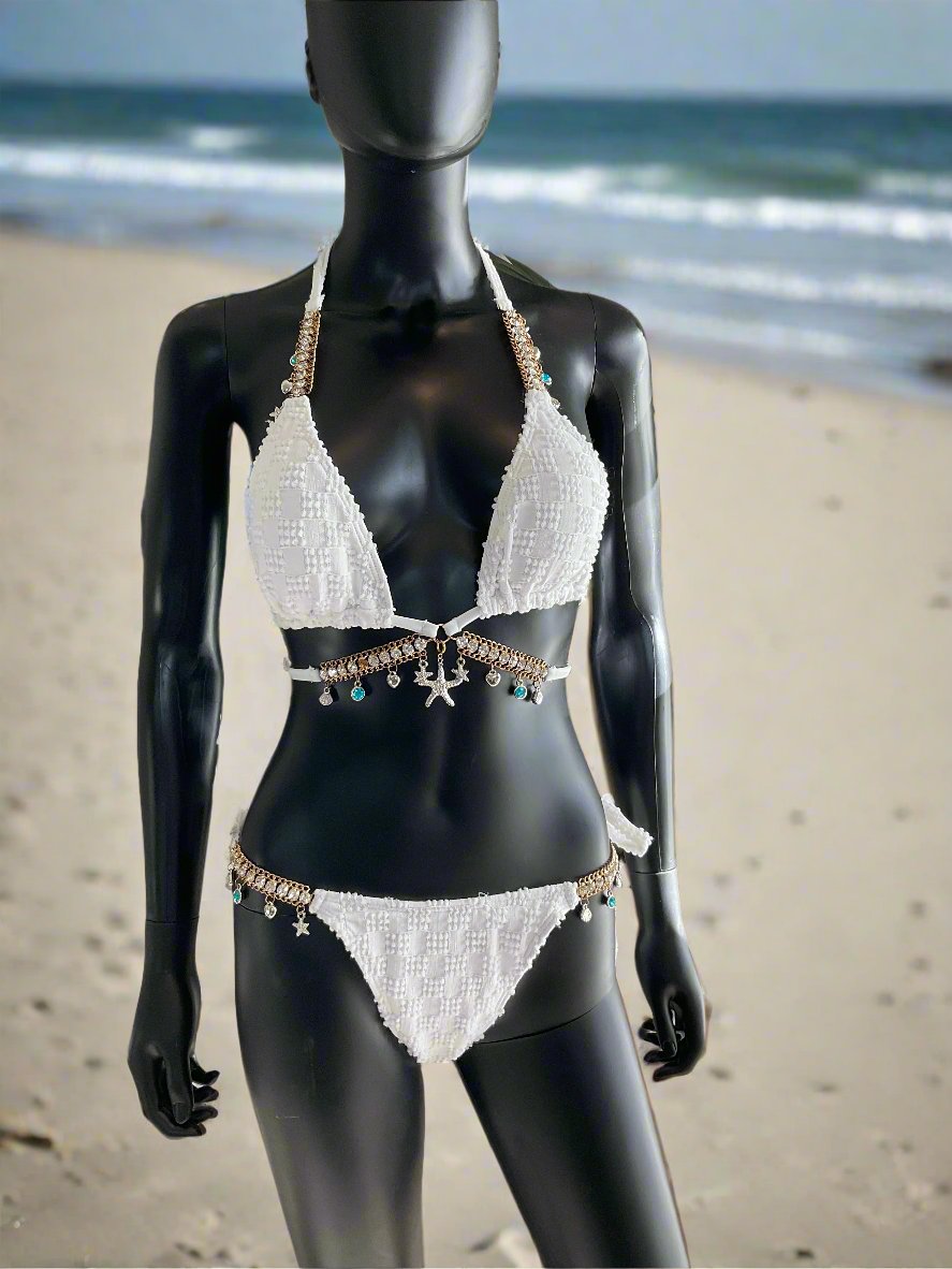 White Bikini with Charming Bikinis Charm!