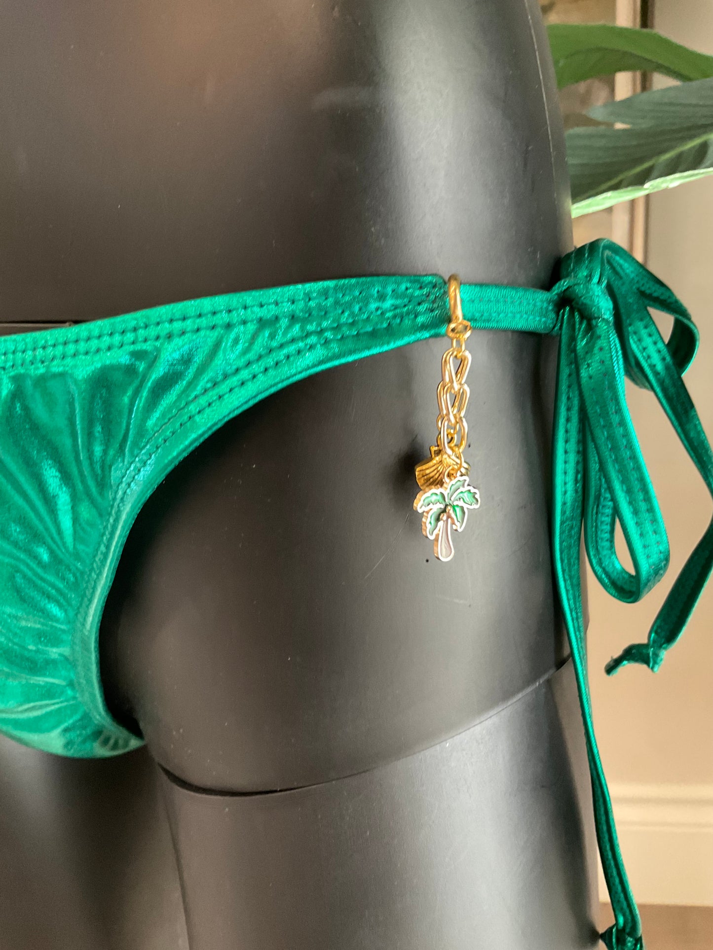 Green Bikini with Charming Bikini Charms!
