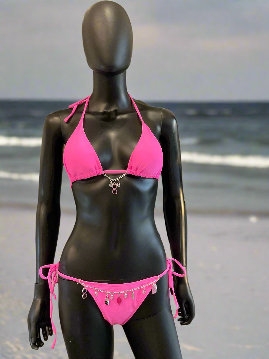 Pink Bikini with Charming Bikinis Charms & Charm Belt!