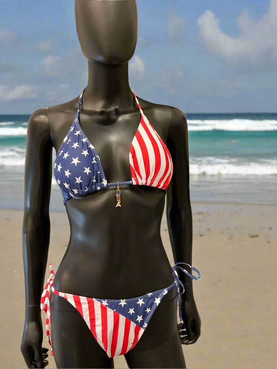 Patriotic Bikini with Charming Bikini Charms!