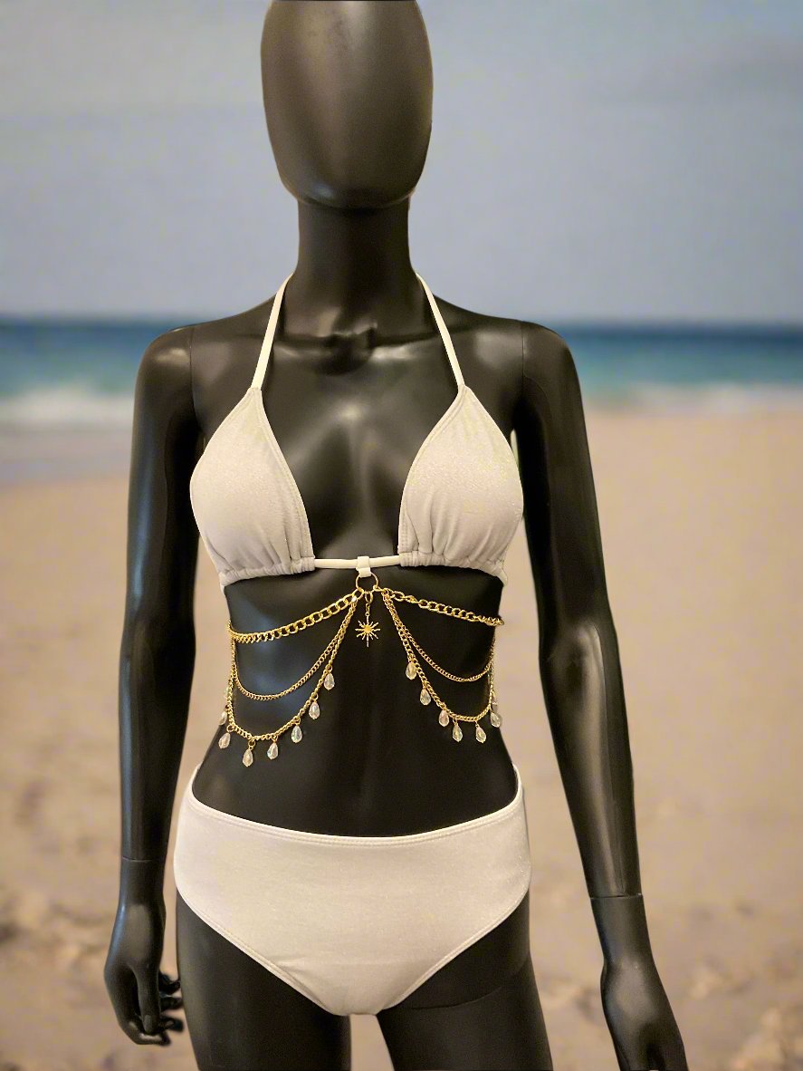 Silver/Gold Bikini with Charming Bikini Charm!