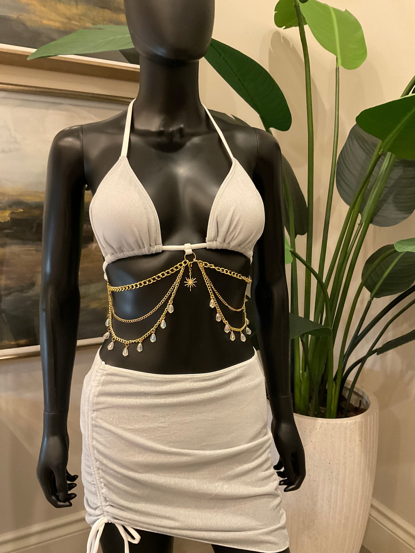 Silver/Gold Bikini with Charming Bikini Charm!