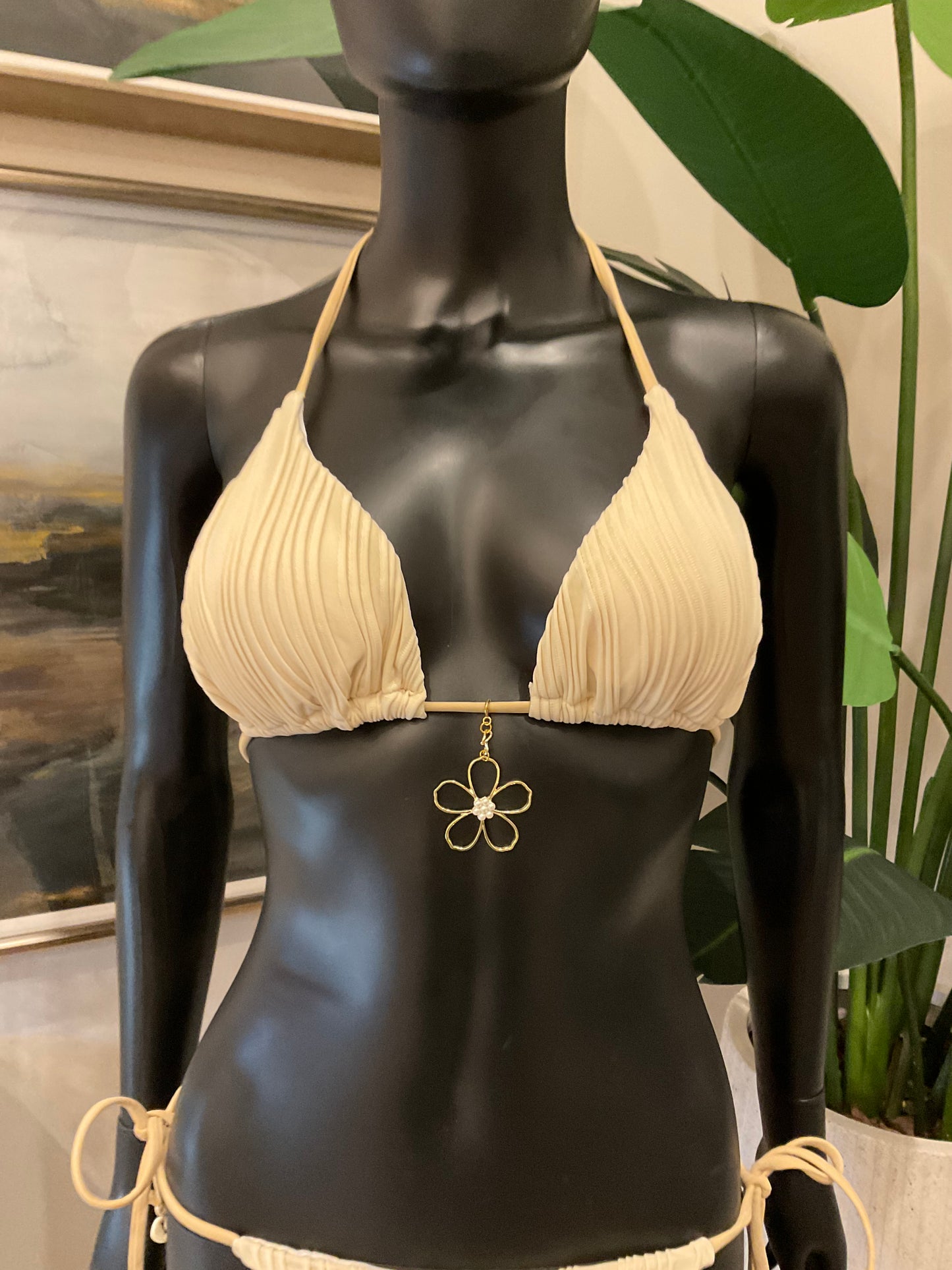 Cream Bikini with Charming Bikinis Charm!