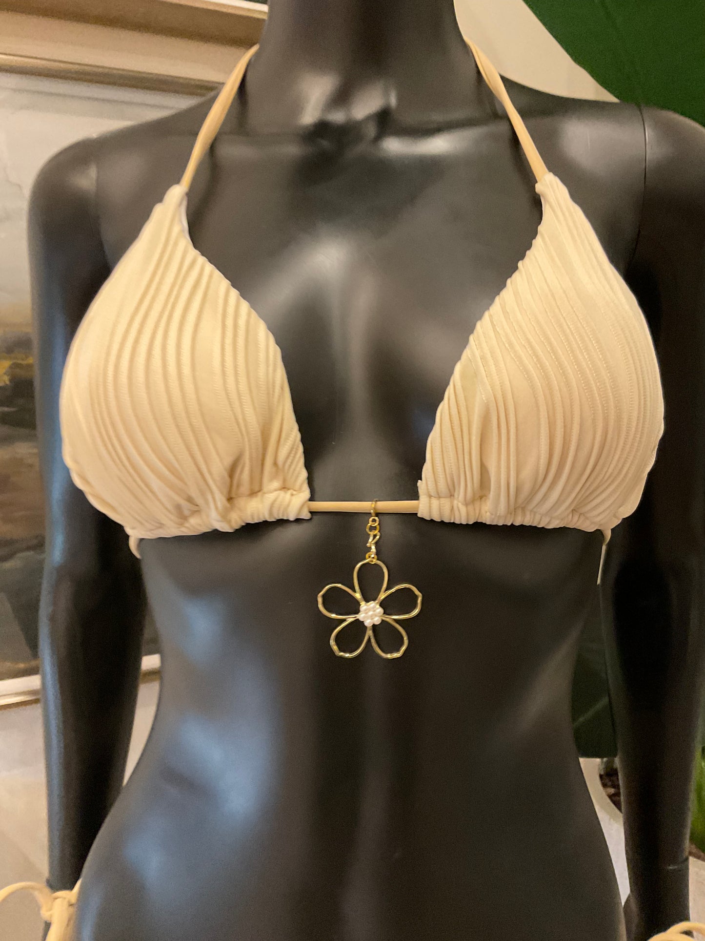 Cream Bikini with Charming Bikinis Charm!