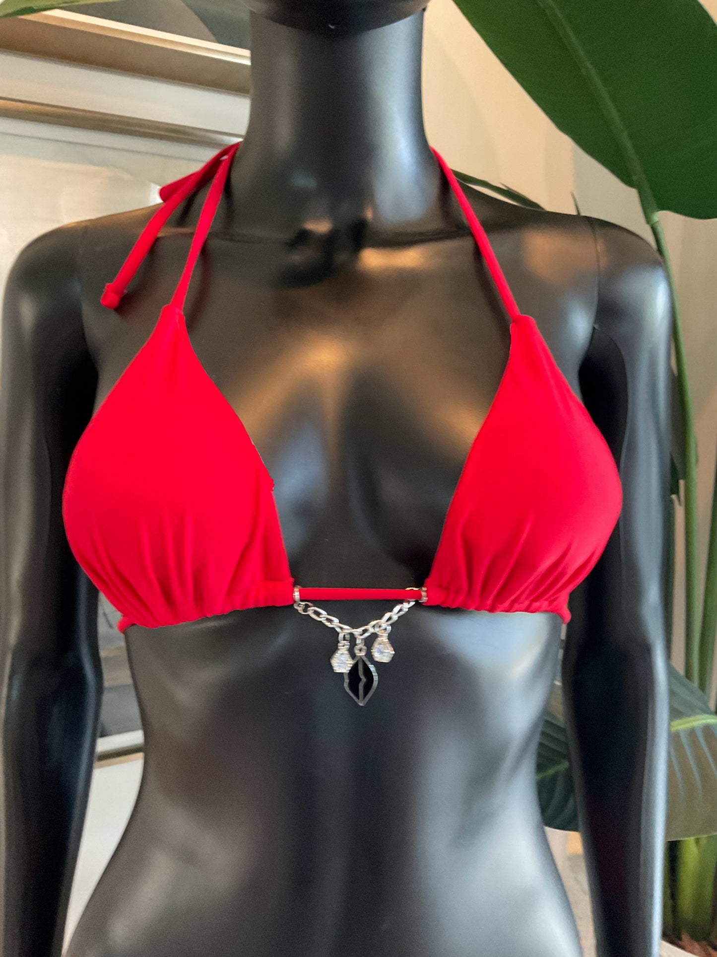 Red Bikini with Charming Bikinis Lip Charms & Charm Belt!