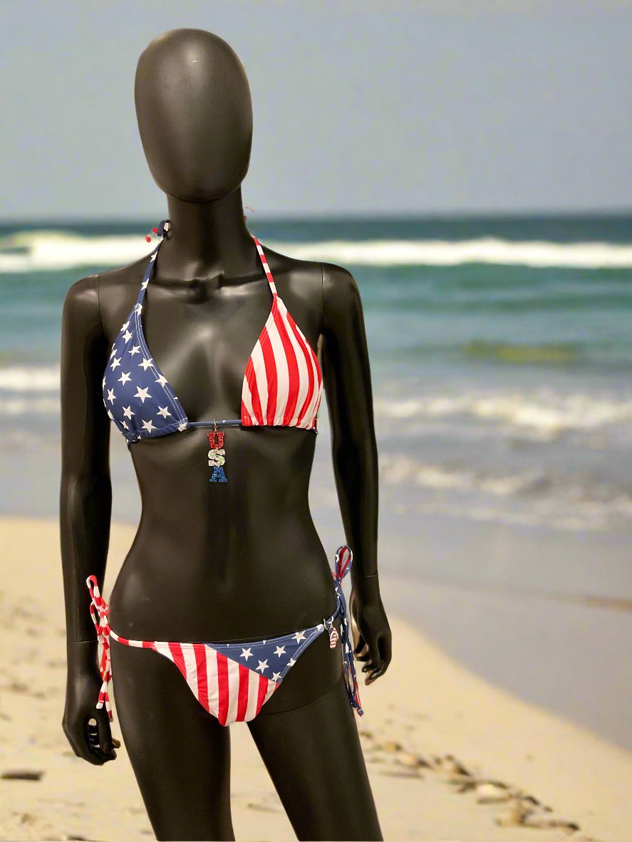 Patriotic Bikini with Charming Bikinis Charms!