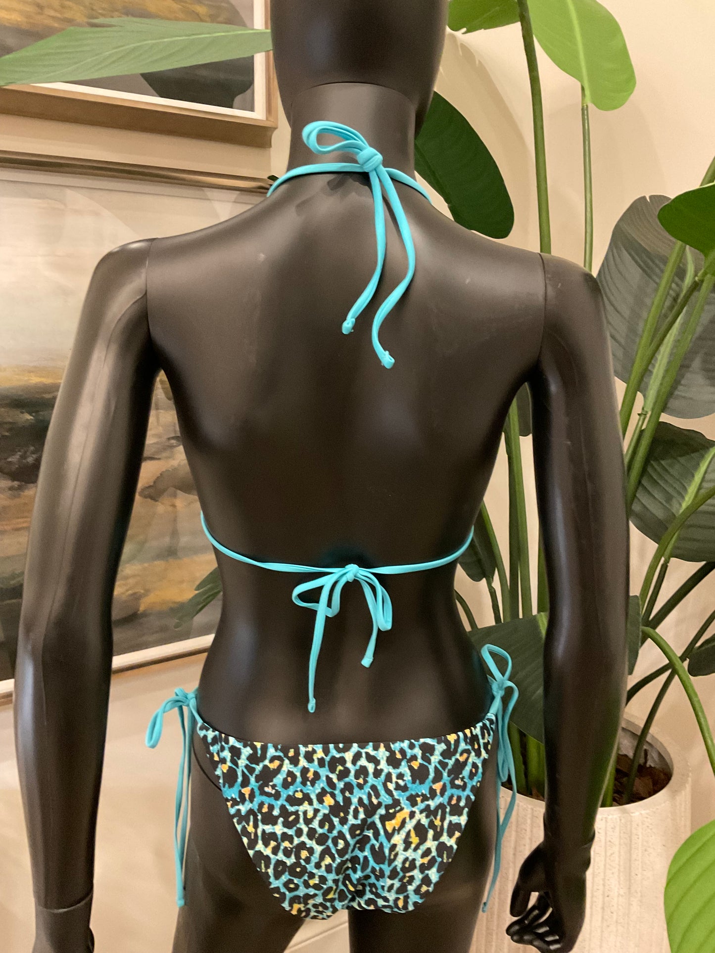 Blue Leopard Print Bikini with Charming Bikinis Charms!