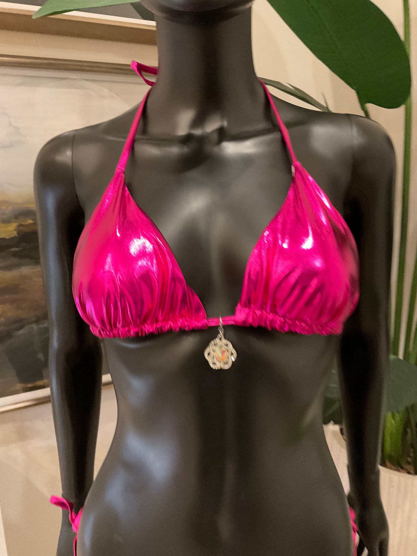 Metallic Pink Bikini with Charming Bikinis Charm!