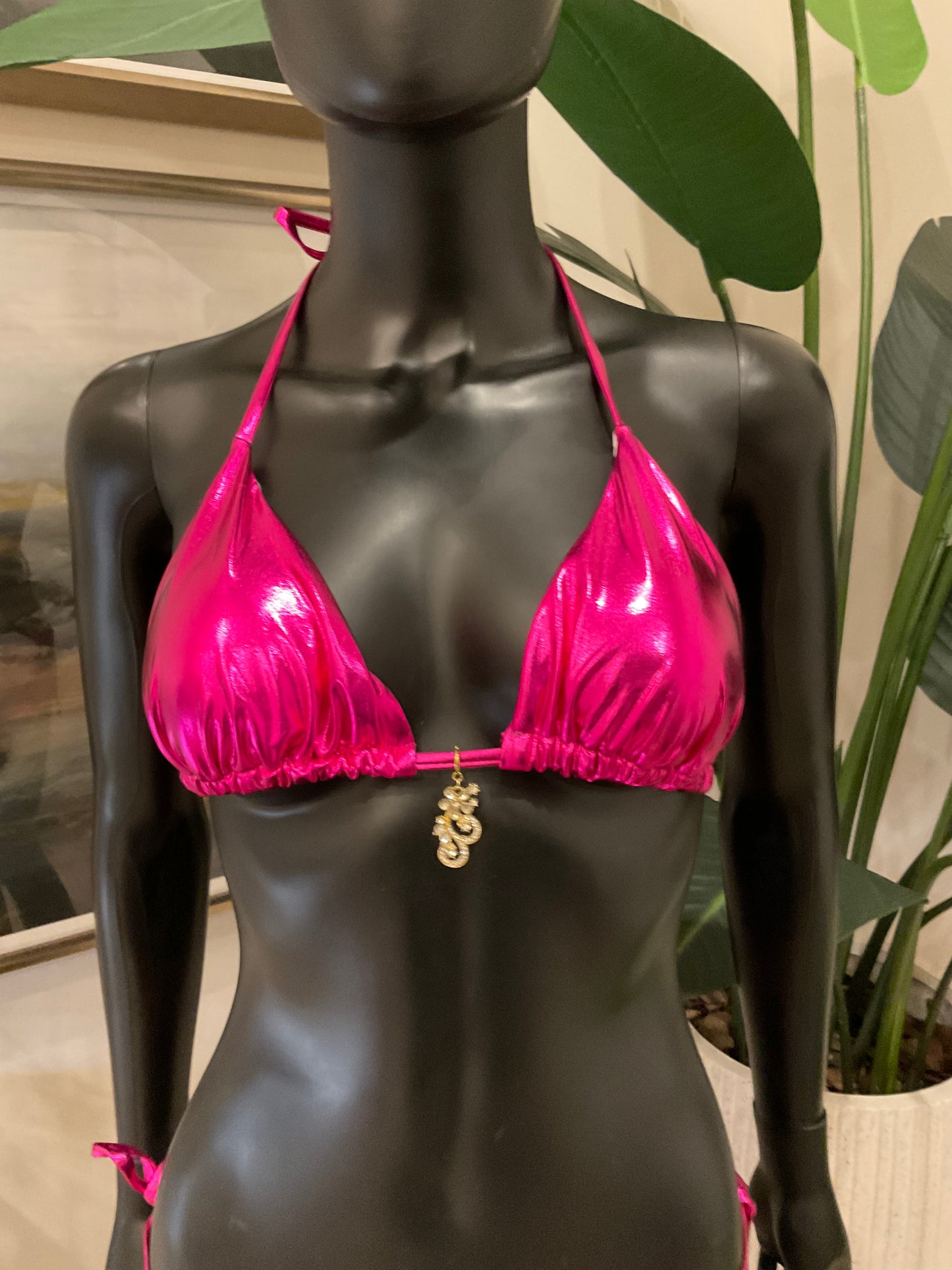 Metallic Pink Bikini with Charming Bikinis Charms!