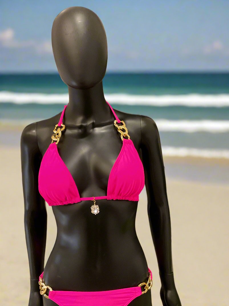 Hot Pink Bikini with Charming Bikinis Charm!