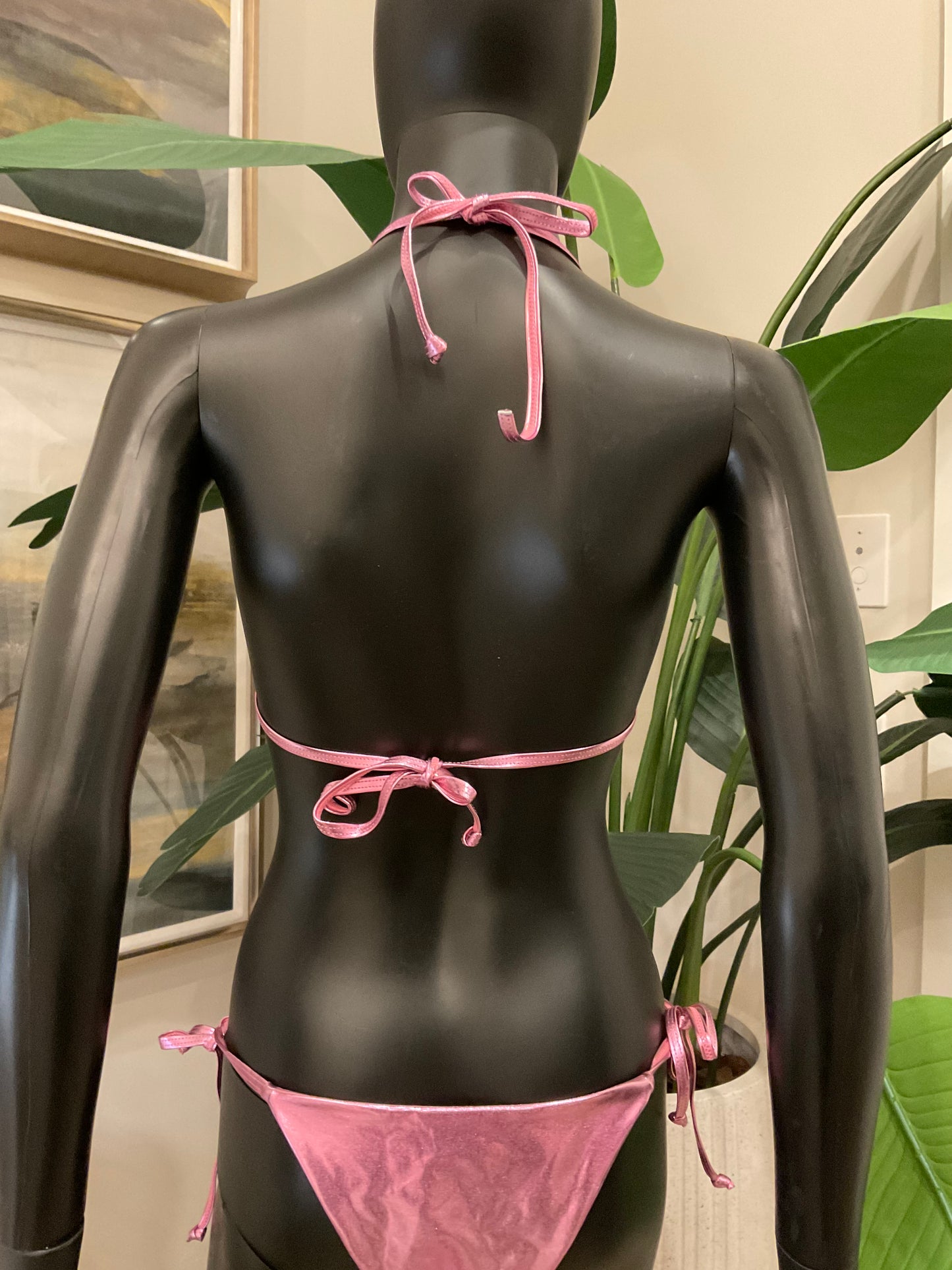 Metallic Light Pink Bikini with Charming Bikini Charm!