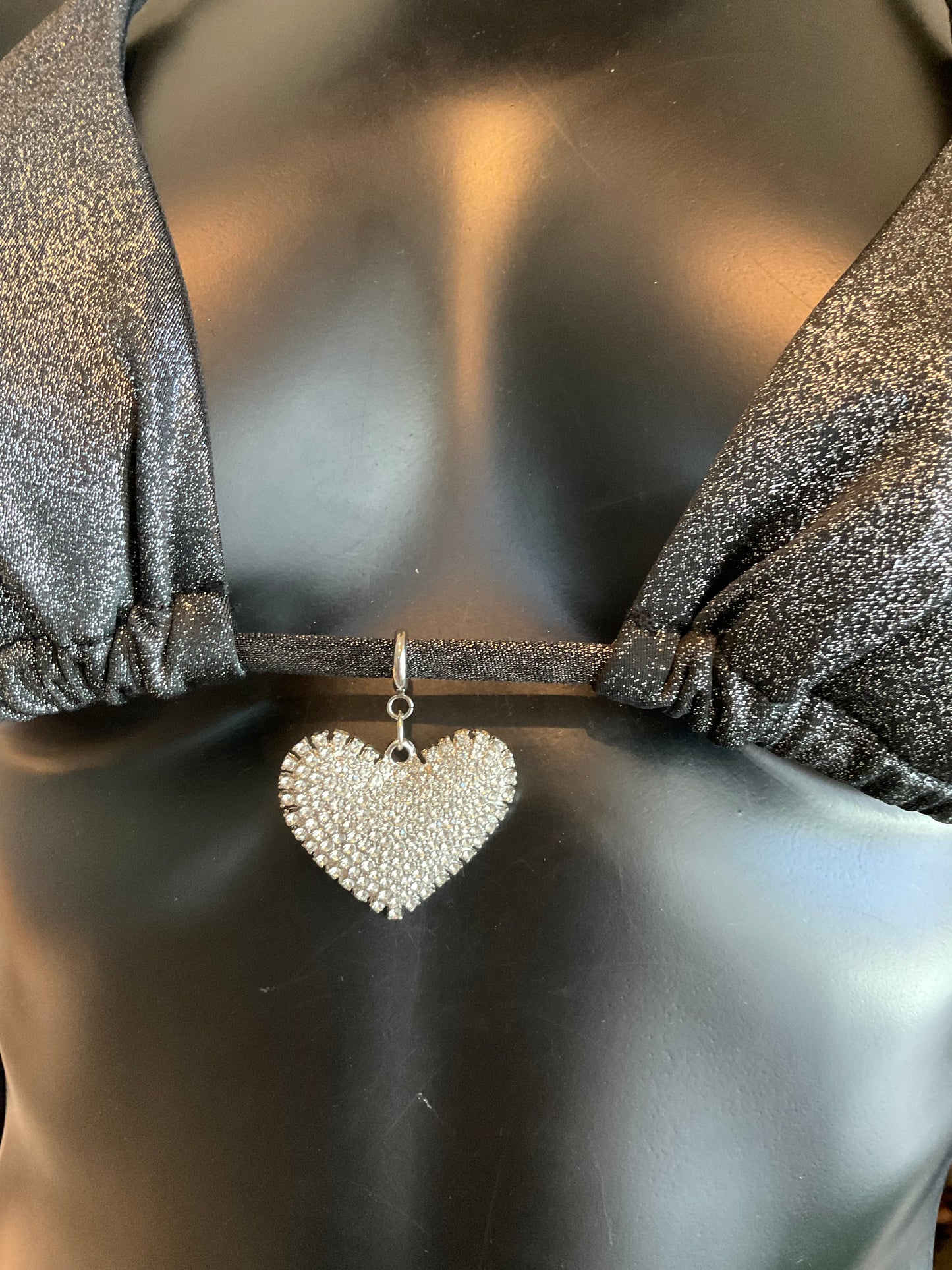 Charming Bikinis Large Rhinestone Heart Charm!