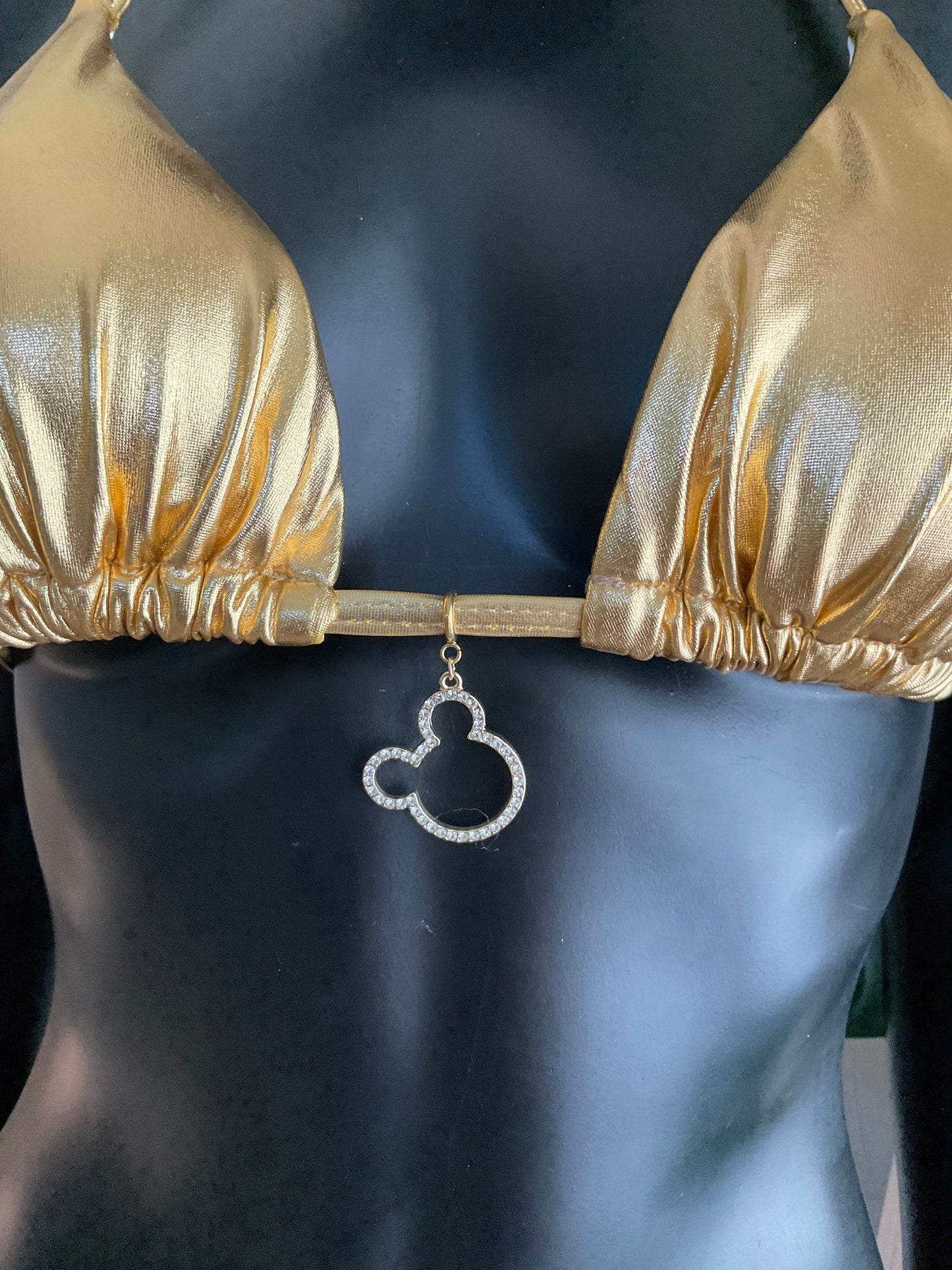 Charming Bikinis Gold Rhinestone Mouse Charm!