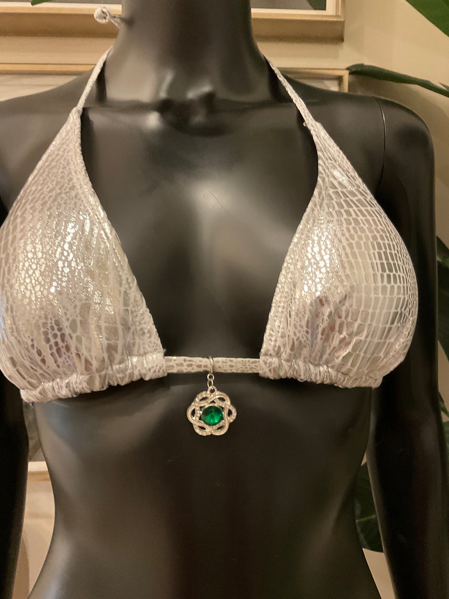 Charming Bikinis Green Stone Charm!