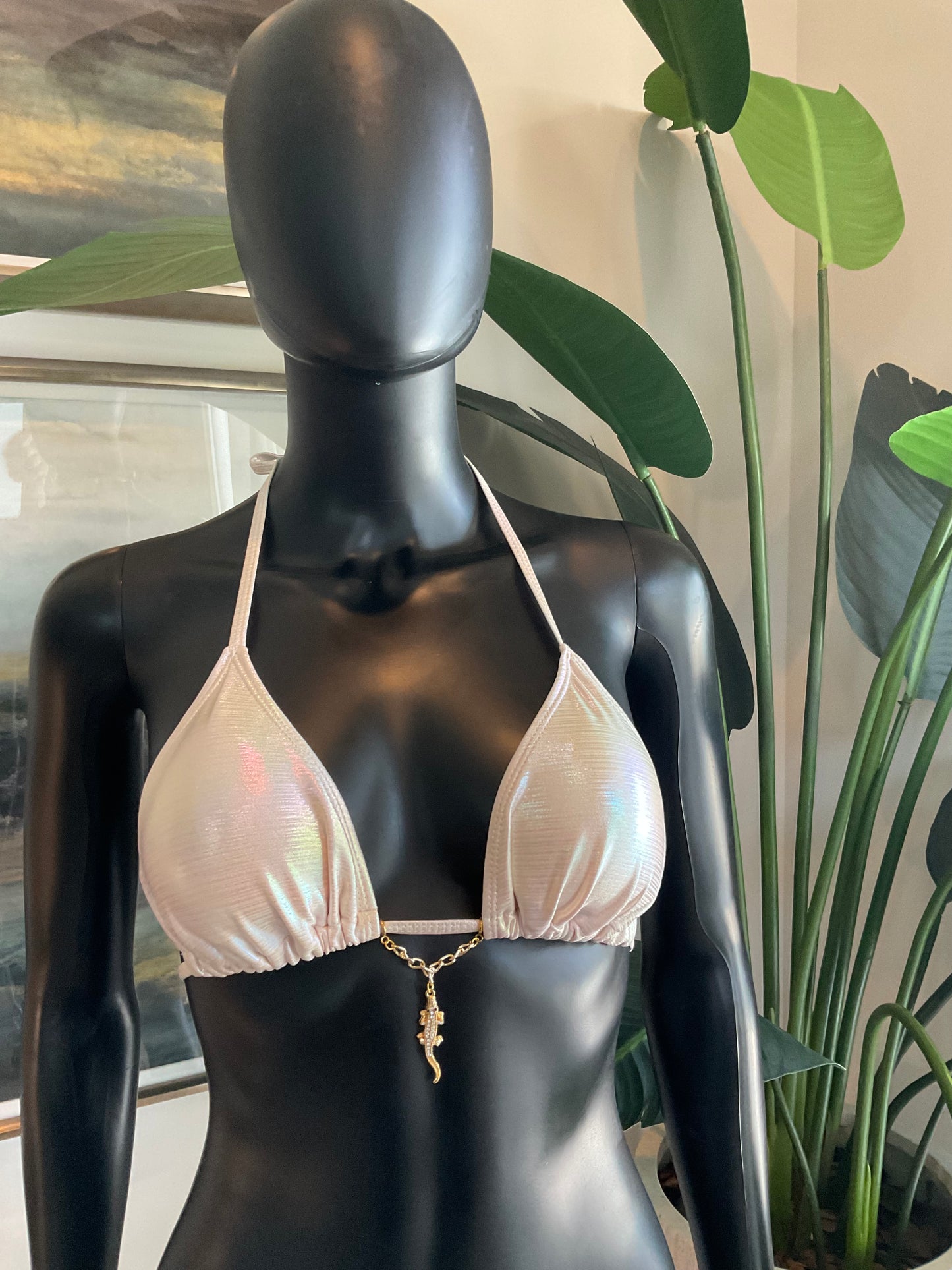 Charming Bikinis Gold Rhinestone Alligator Charm!