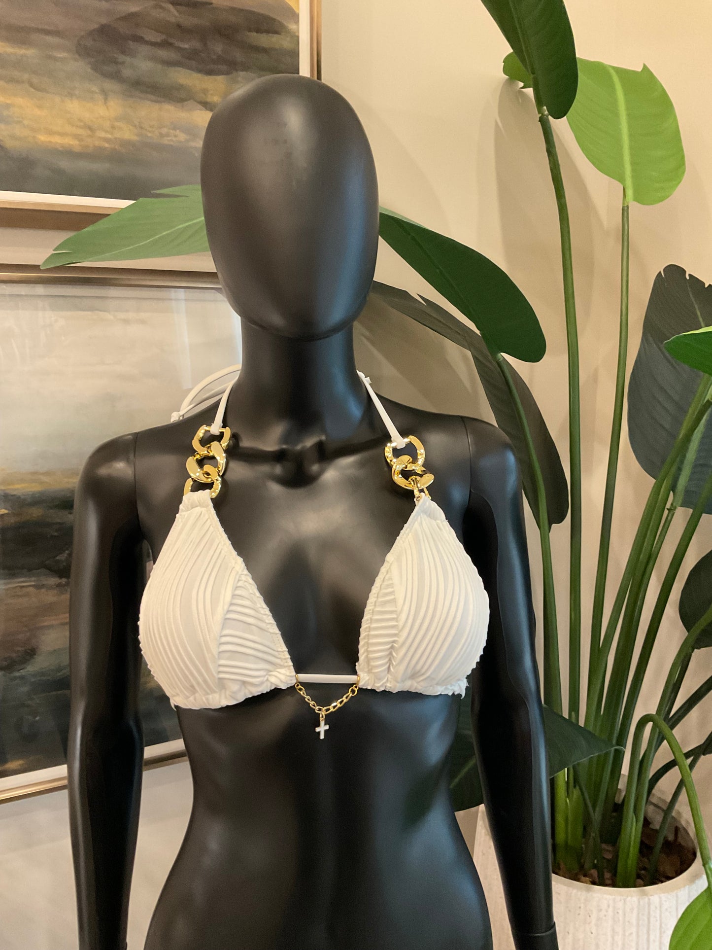 Charming Bikinis White Cross Chain Charm!