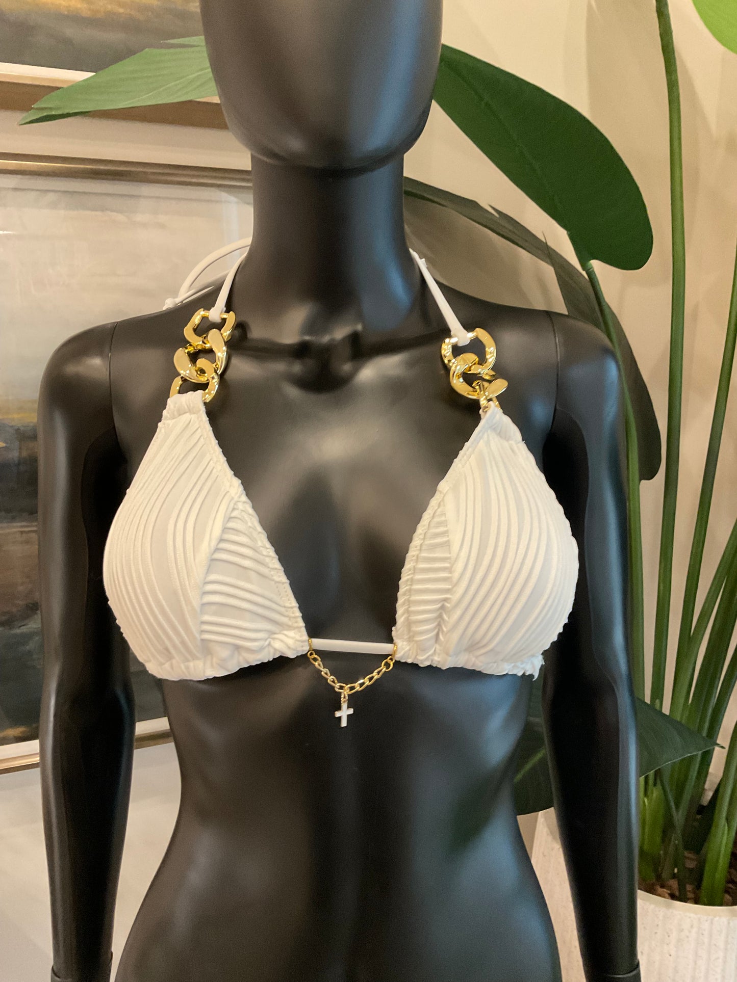 Charming Bikinis White Cross Chain Charm!