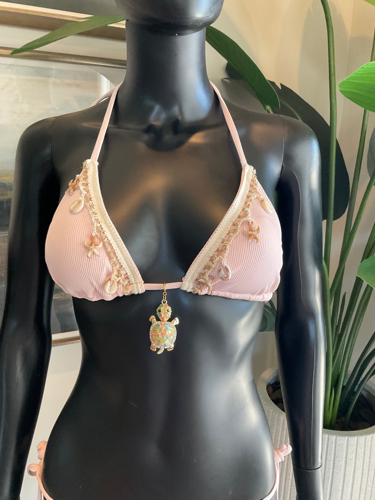 Light Pink Bikini loaded with Seashells with a Charming Bikinis Charm!