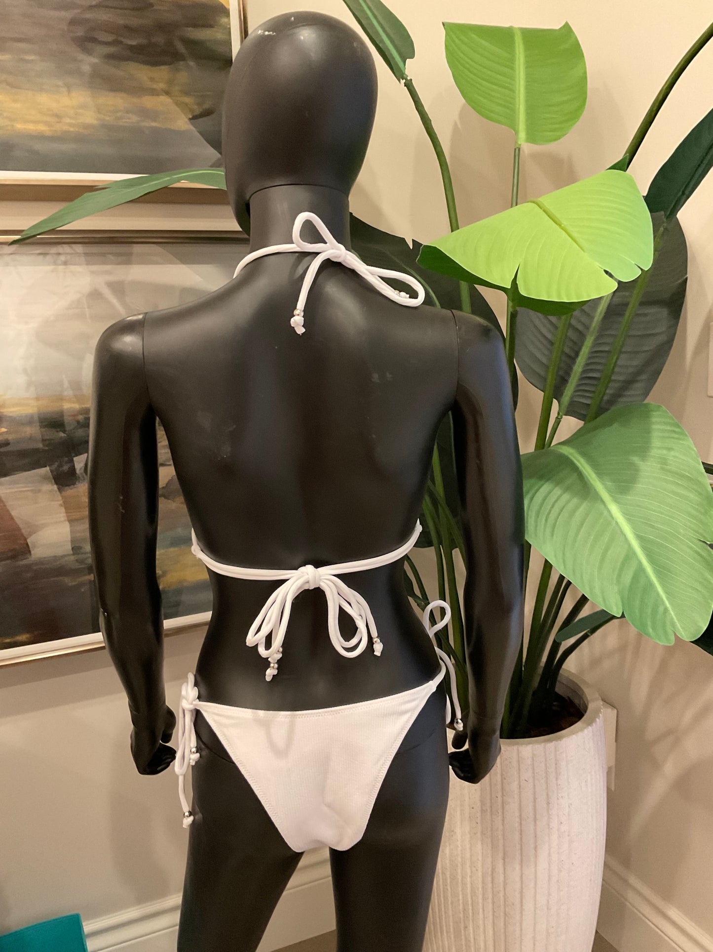 White Bikini with Charming Bikini Charm & Charm Belt!
