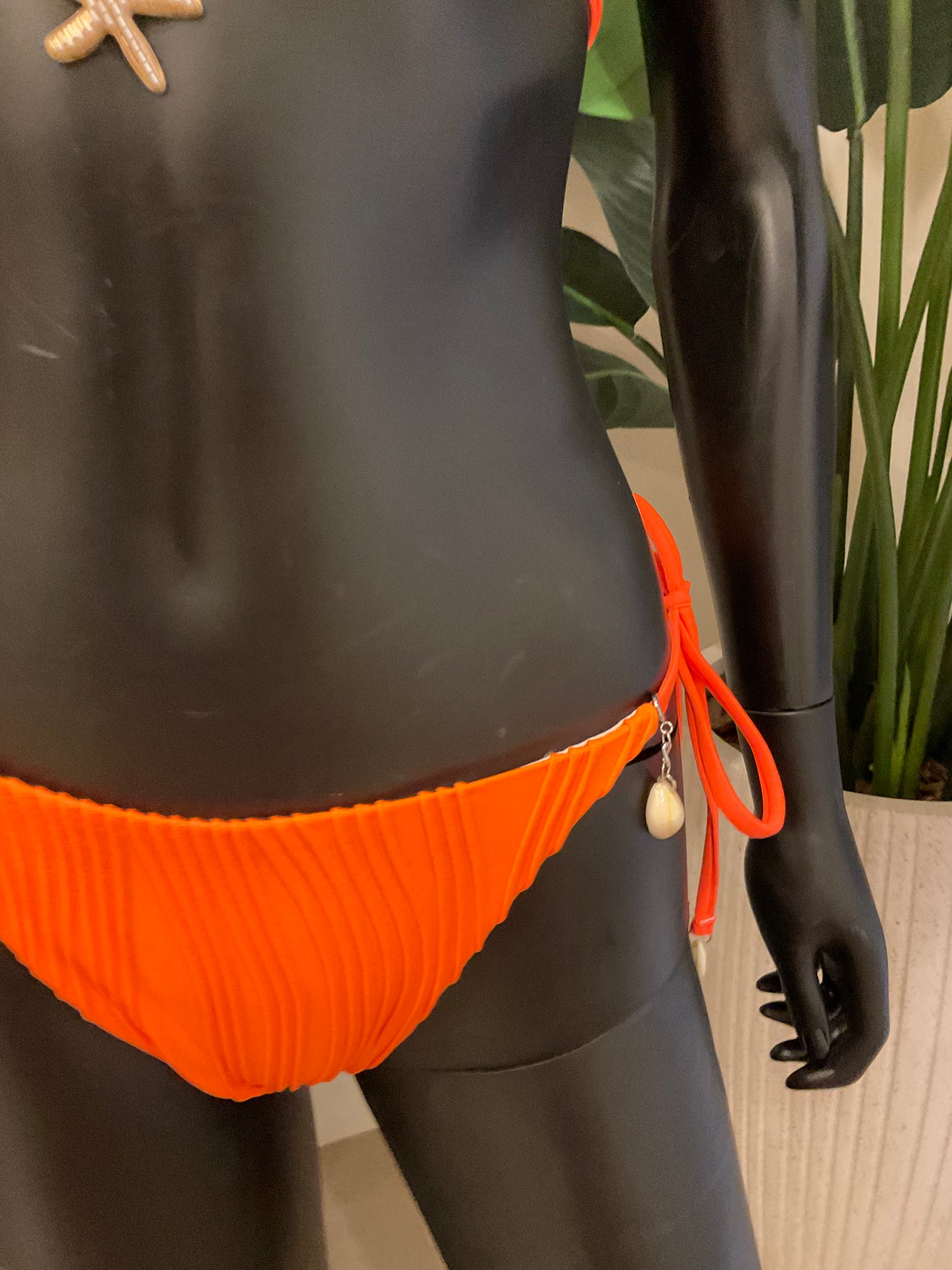 Neon Orange Bikini with a Charming Bikinis Charm!