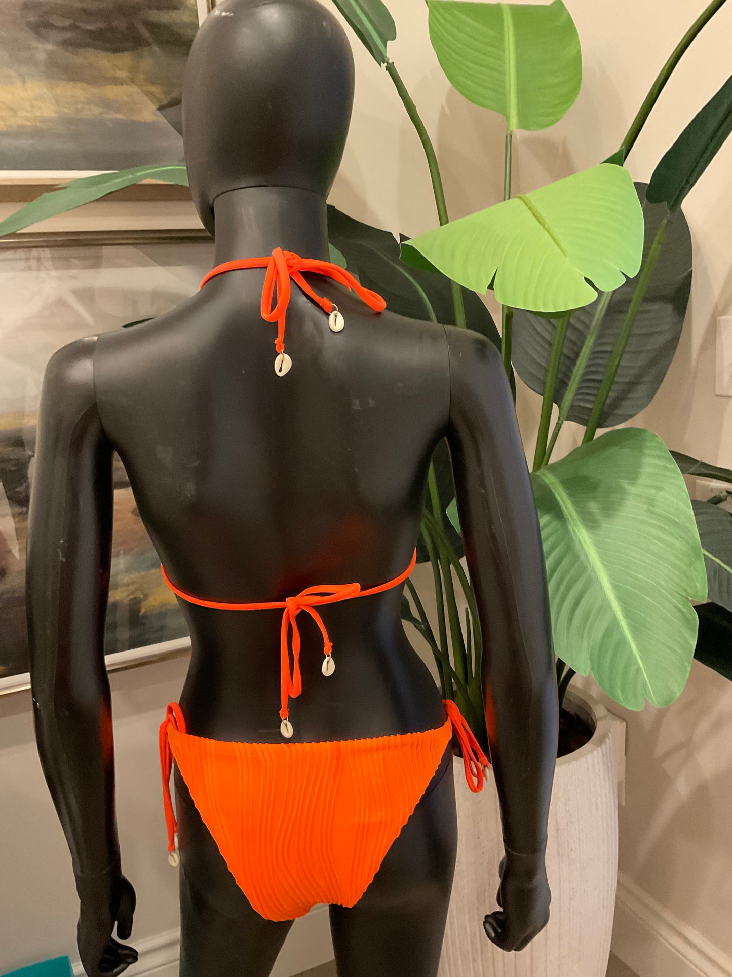 Neon Orange Bikini with a Charming Bikinis Charm!