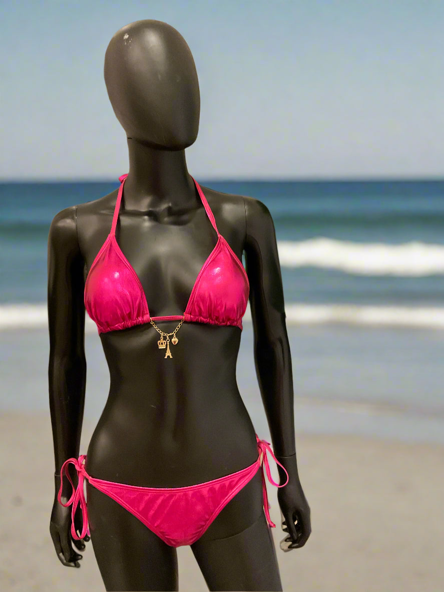 Metallic Pink Bikini with Charming Bikinis Charms!