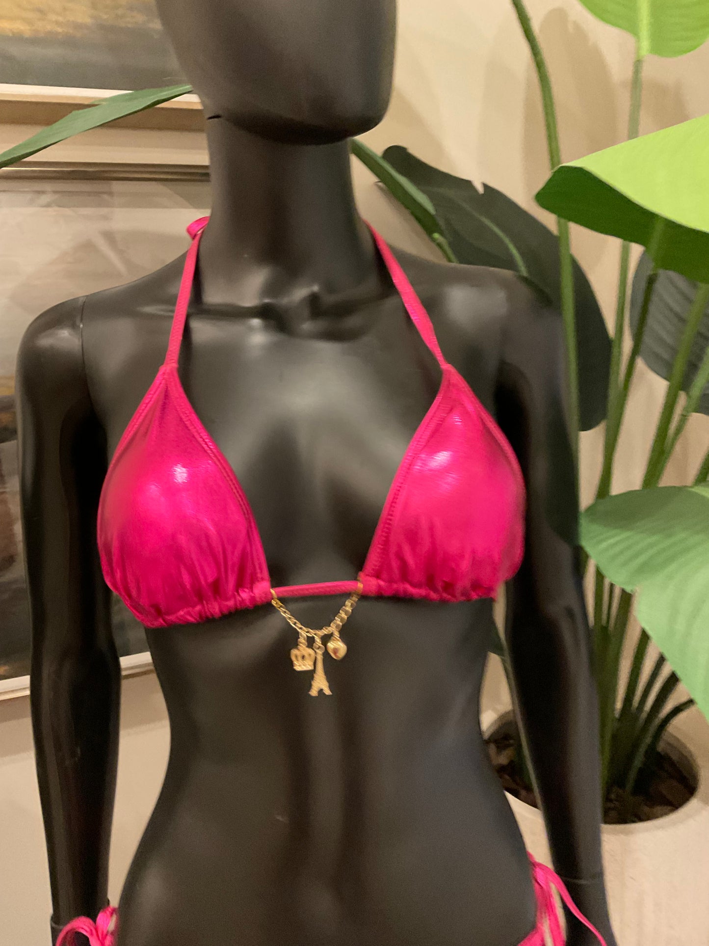 Metallic Pink Bikini with Charming Bikinis Charms!