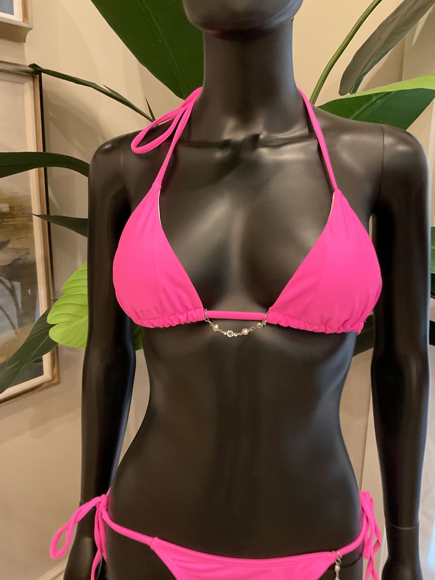 Pink Bikini with Charming Bikinis Elegance Chain Charm!