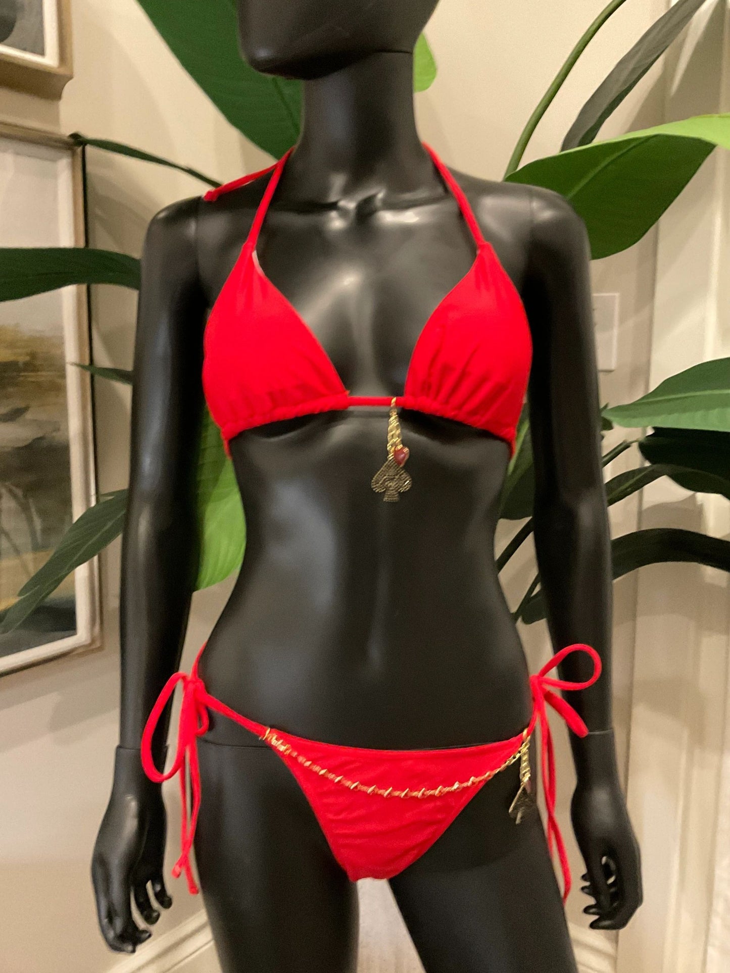 Red Bikini with Charming Bikinis Poker Charm!