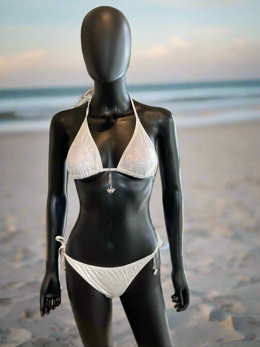 White/Silvery Bikini with Charming Bikinis Charms!
