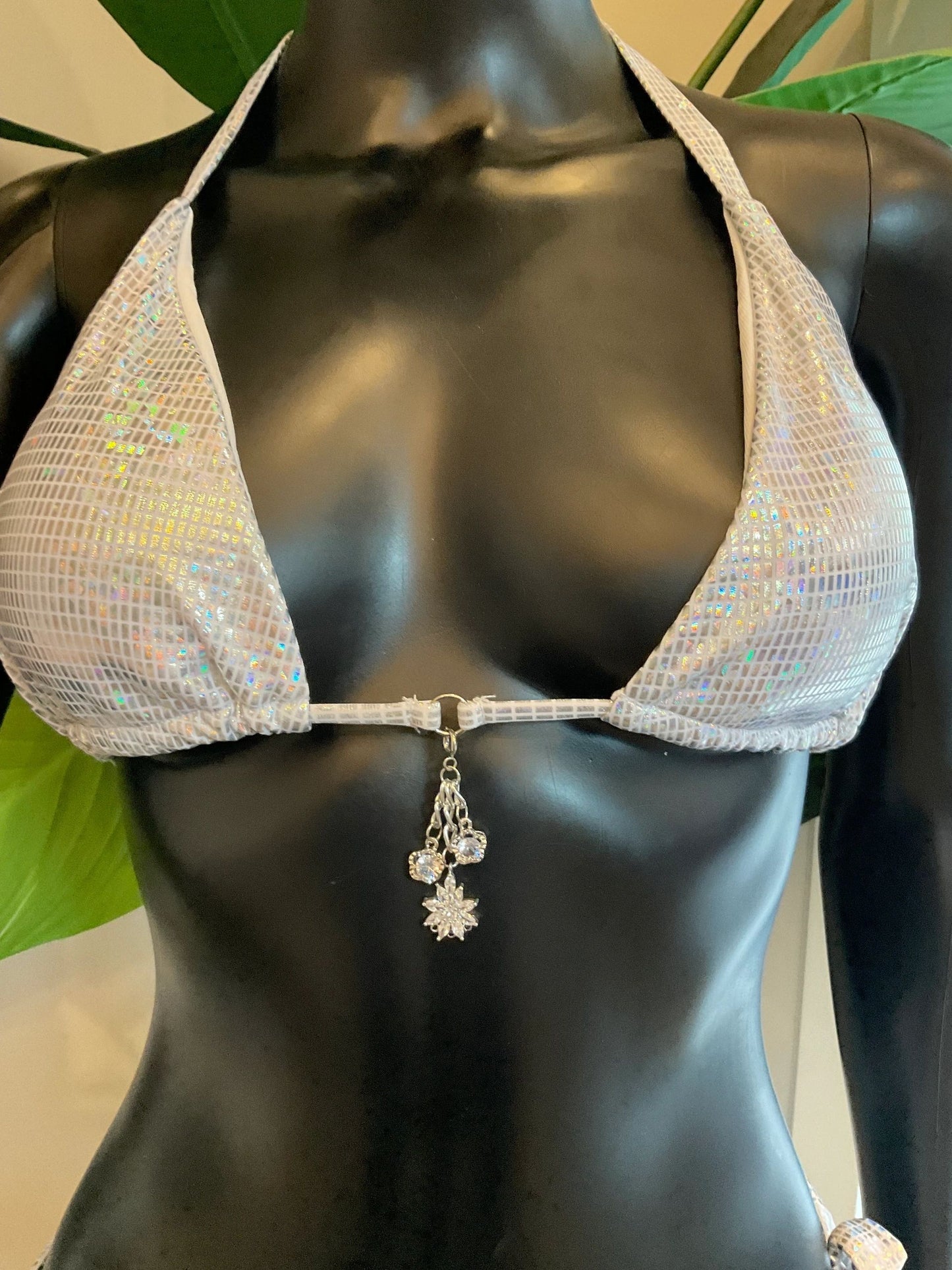White/Silvery Bikini-wear it with or without body chain!