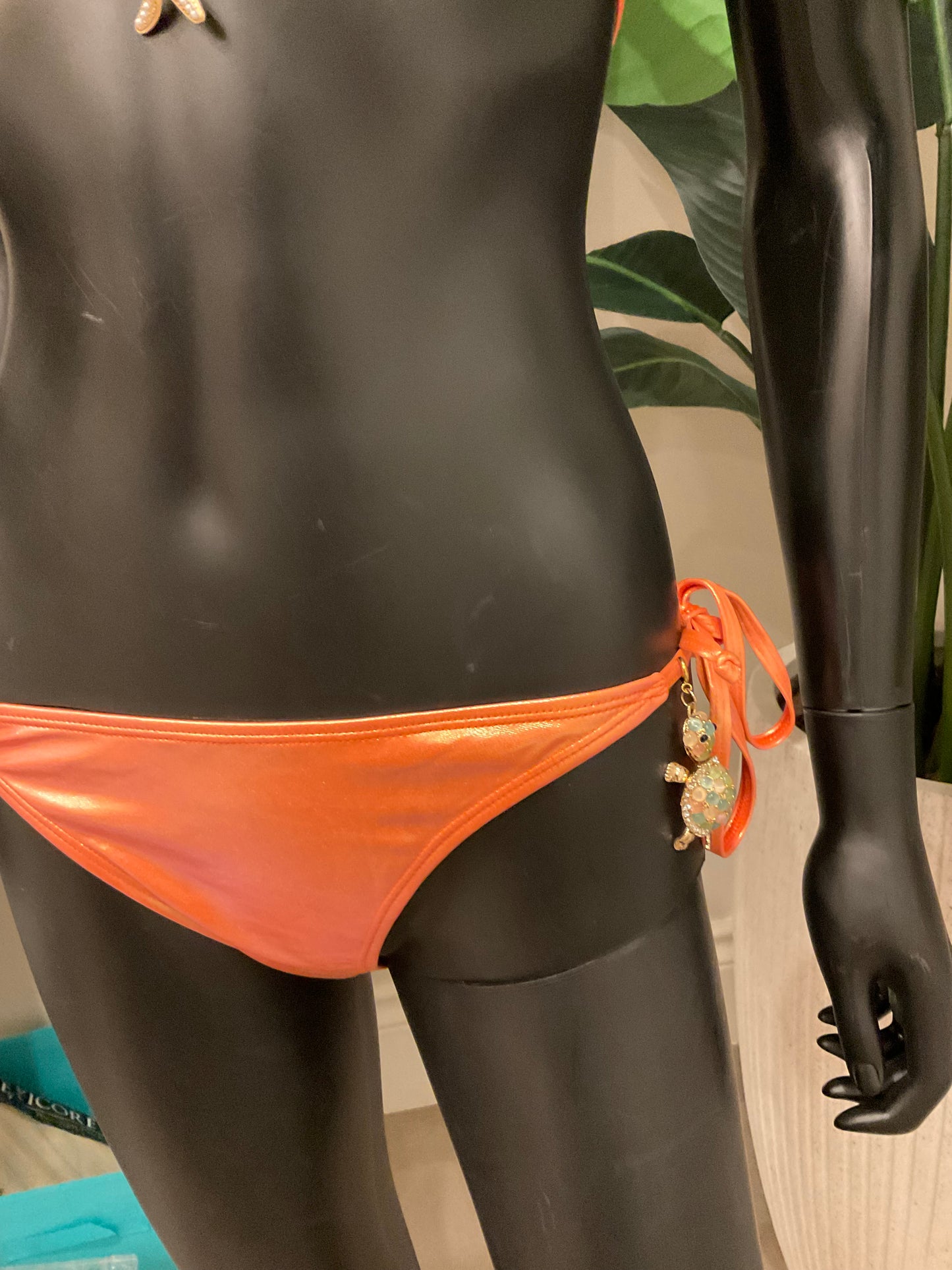 Iridescent Orange Bikini with Charming Bikinis Charms!