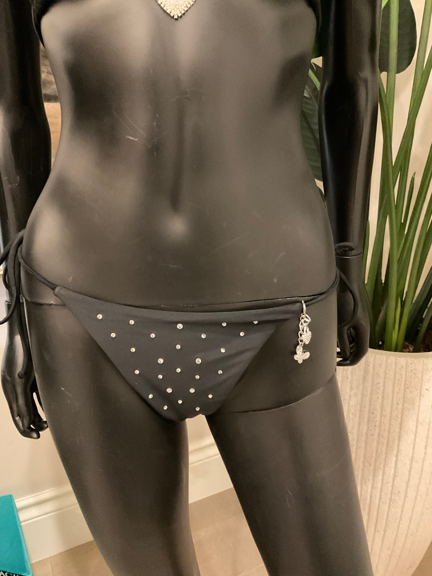 Black Bikini with Rhinestones with Charming Bikinis Charms!