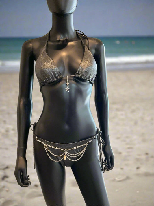 Black Shimmery Bikini with Charming Bikinis Charms!